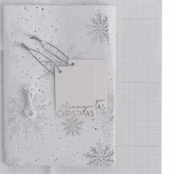 Silver Foiled Snowflake Christmas Wrapping Paper Kit
