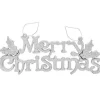 Silver Glitter Merry Christmas Sign - 39Cm X 15.5Cm