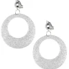 Silver Glitter Mod Earrings