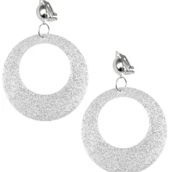 Silver Glitter Mod Earrings