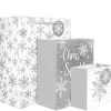 Silver Glitter Snowflake Gift Bag Set (3Pk)
