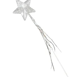 Silver Glitter Star Wand - 45Cm