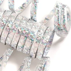 Silver Holographic Streamers - 10 Coils