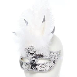 Silver Masquerade Mask With Sequins