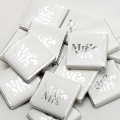 Silver 'Mr & Mrs' Chocolate Neapolitans X50