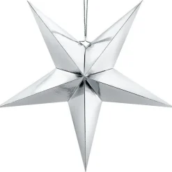 Silver Paper Star Decoration - 70Cm