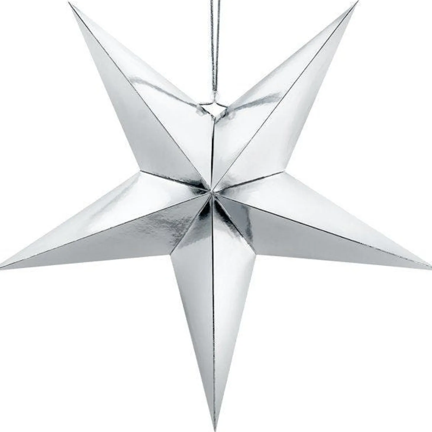 Silver Paper Star Decoration - 70Cm