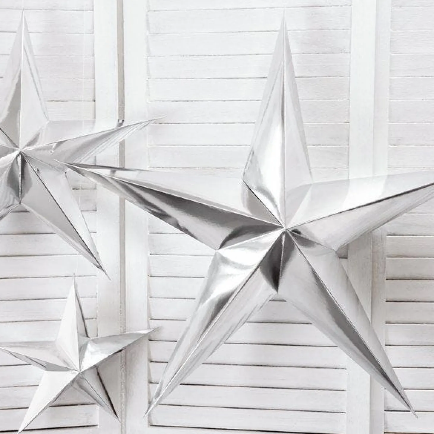 Silver Paper Star Decoration - 70Cm