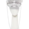 Silver Sequin Biker Hat