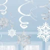 Silver Snowflake Hanging Swirls - 60Cm (12Pk)