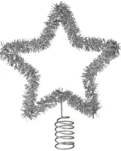 Silver Tinsel Tree Topper
