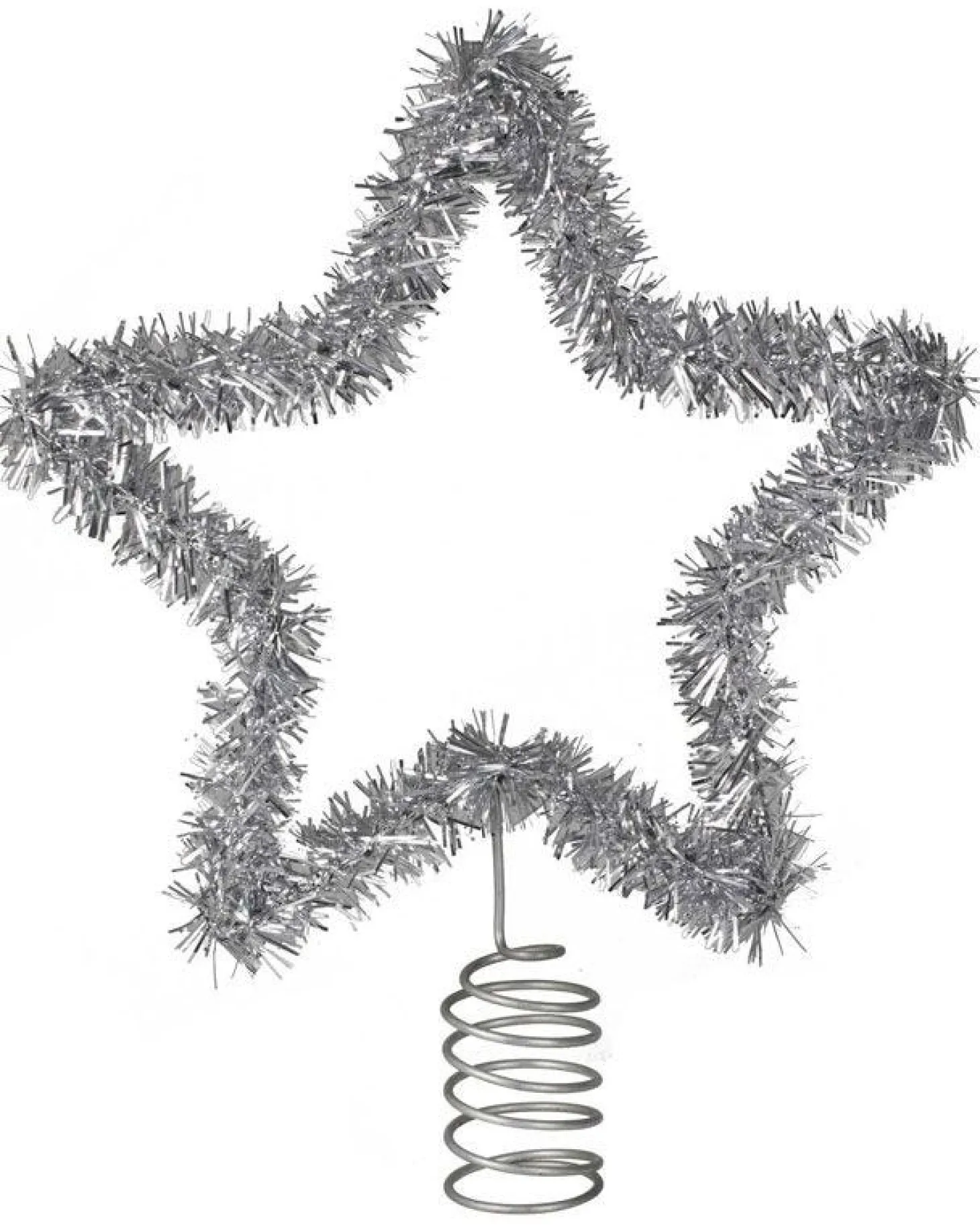 Silver Tinsel Tree Topper