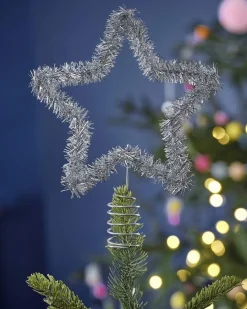 Silver Tinsel Tree Topper