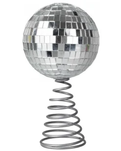 Silver Tree Disco Ball Topper