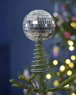 Silver Tree Disco Ball Topper