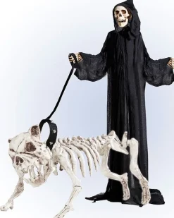 Skeleton Dog With Lead - 45Cm