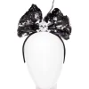 Skeleton Sequin Hair Bow Headband