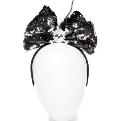 Skeleton Sequin Hair Bow Headband