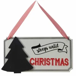 Sleeps Until Christmas Wooden Sign - 21.5Cm