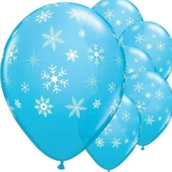 Snowflakes & Sparkles Blue Balloon - 11" Latex (25Pk)