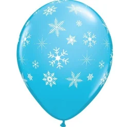 Snowflakes & Sparkles Blue Balloon - 11" Latex (25Pk)