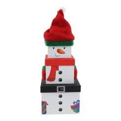 Snowman Plush Stacking Boxes - 35Cm (3Pk)