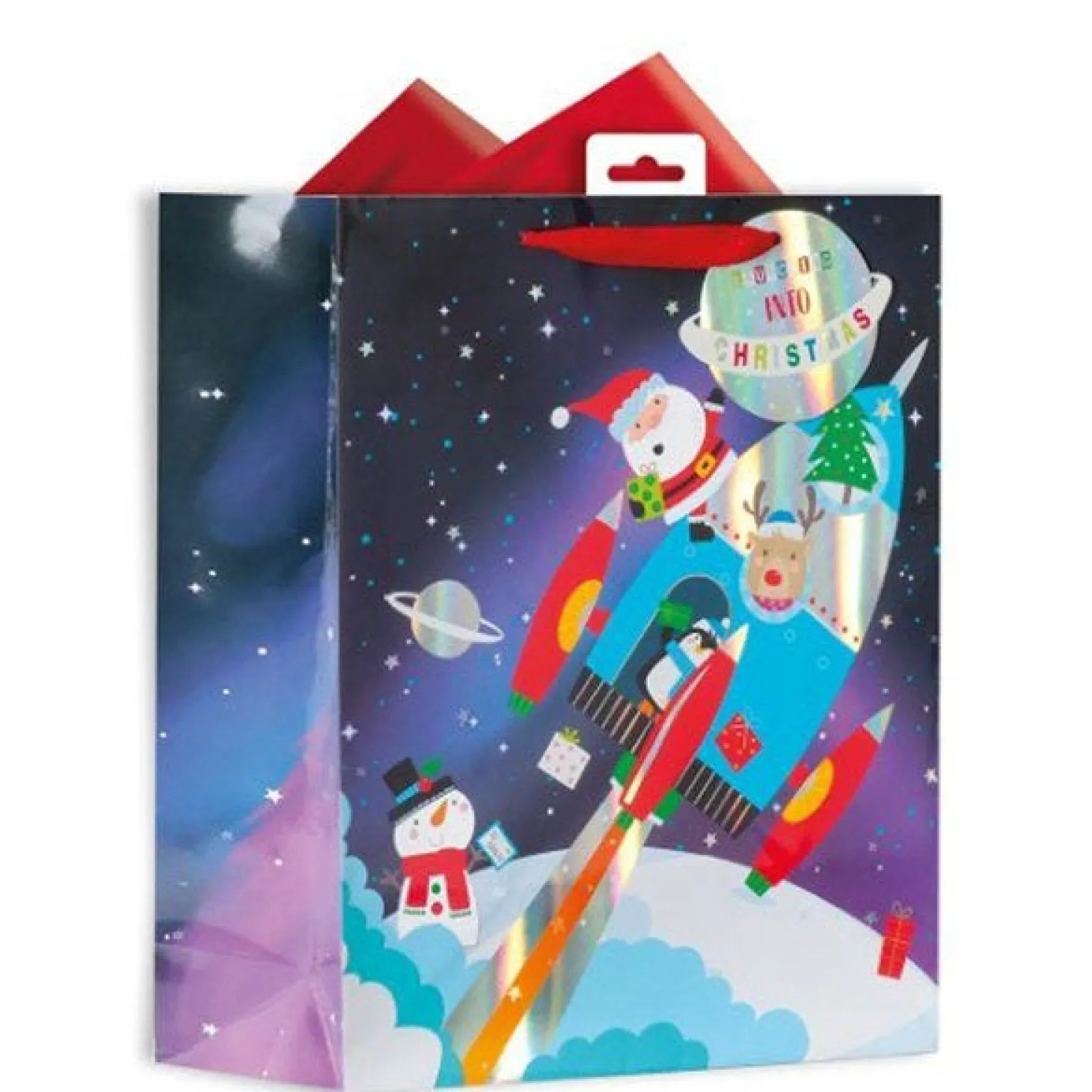 Spaceship Santa Gift Bag - Large