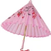 Spanish Pink Silk Parasol - 53Cm
