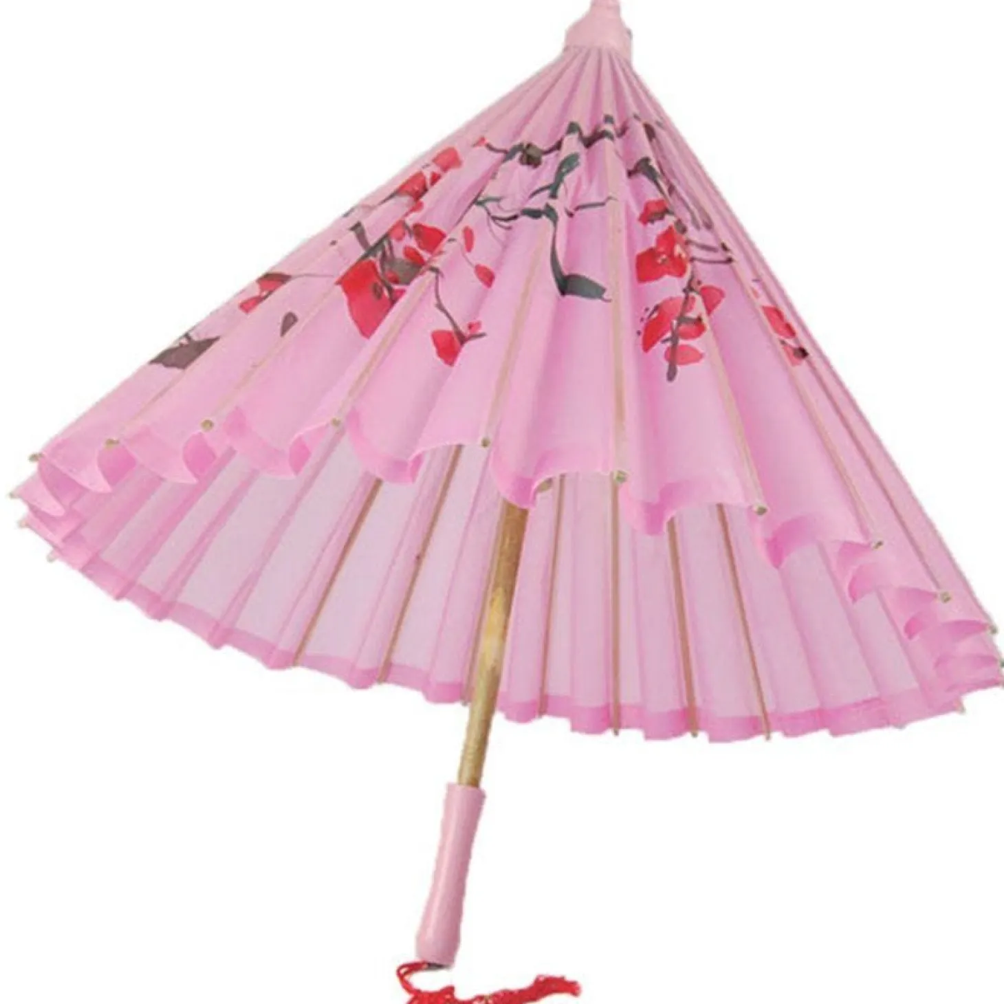 Spanish Pink Silk Parasol - 53Cm