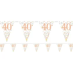 Sparking Fizz 40Th Foil Bunting - 3.9M