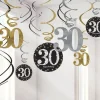 Sparkling Celebration 30Th Birthday Hanging Swirls - 45Cm (12Pk)