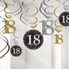 Sparkling Celebration 18Th Birthday Hanging Swirls - 45Cm (12Pk)