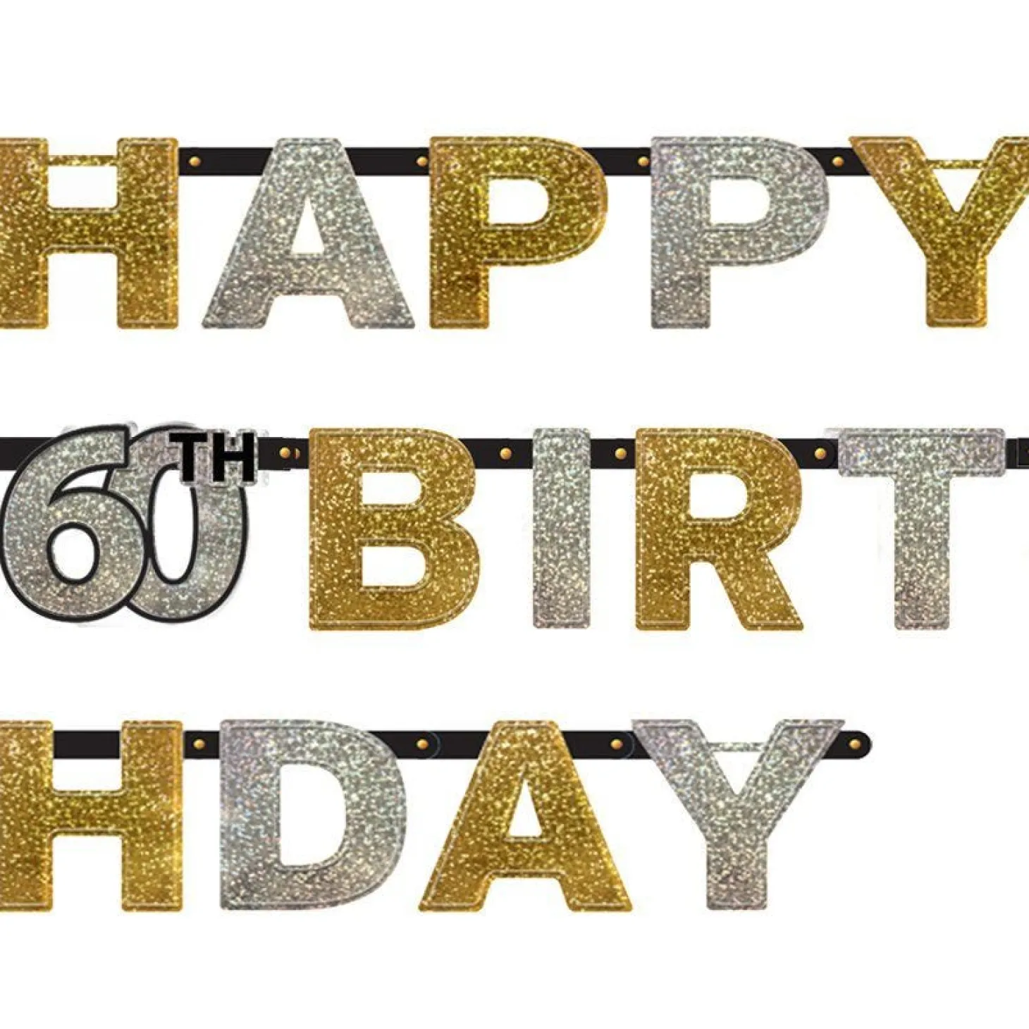 Sparkling Celebration 60Th Birthday Letter Banner - 2M