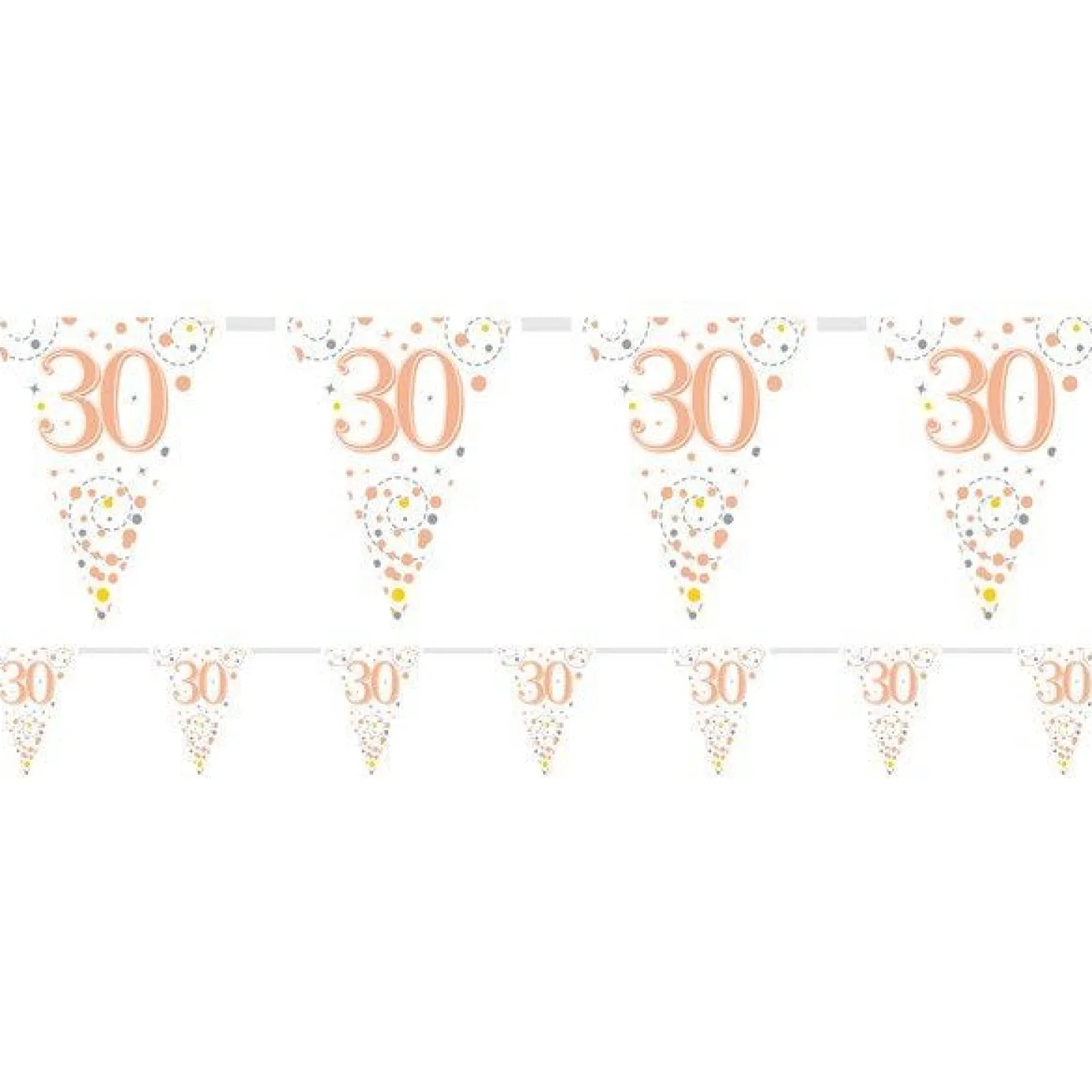 Sparkling Fizz 30Th Foil Bunting - 3.9M