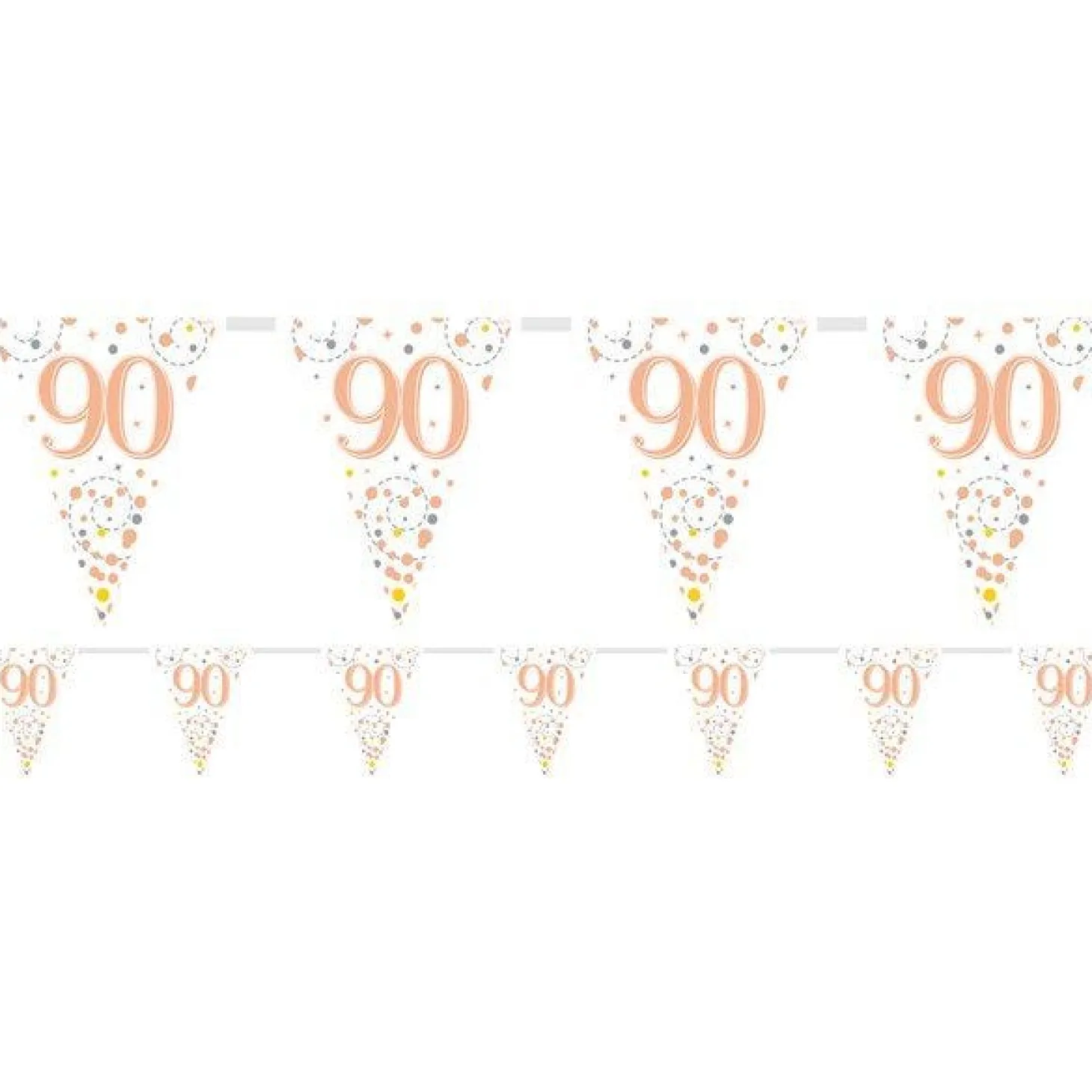 Sparkling Fizz 90Th Foil Bunting - 3.9M