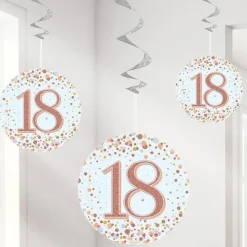 Sparkling Fizz 18Th Hanging Swirls (6Pk)