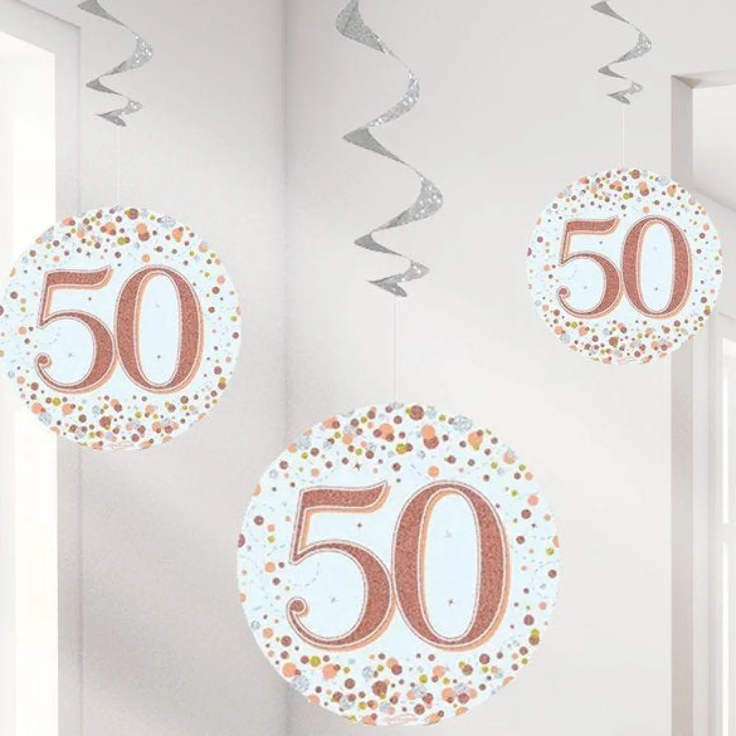 Sparkling Fizz 50Th Hanging Swirls (6Pk)