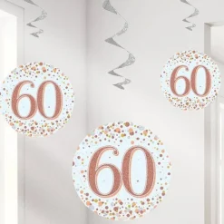 Sparkling Fizz 60Th Hanging Swirls (6Pk)