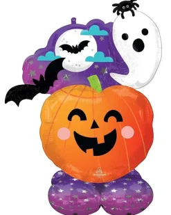 Spooky Ghost & Pumpkin Air Fill Airloonz Balloon - 52" Foil