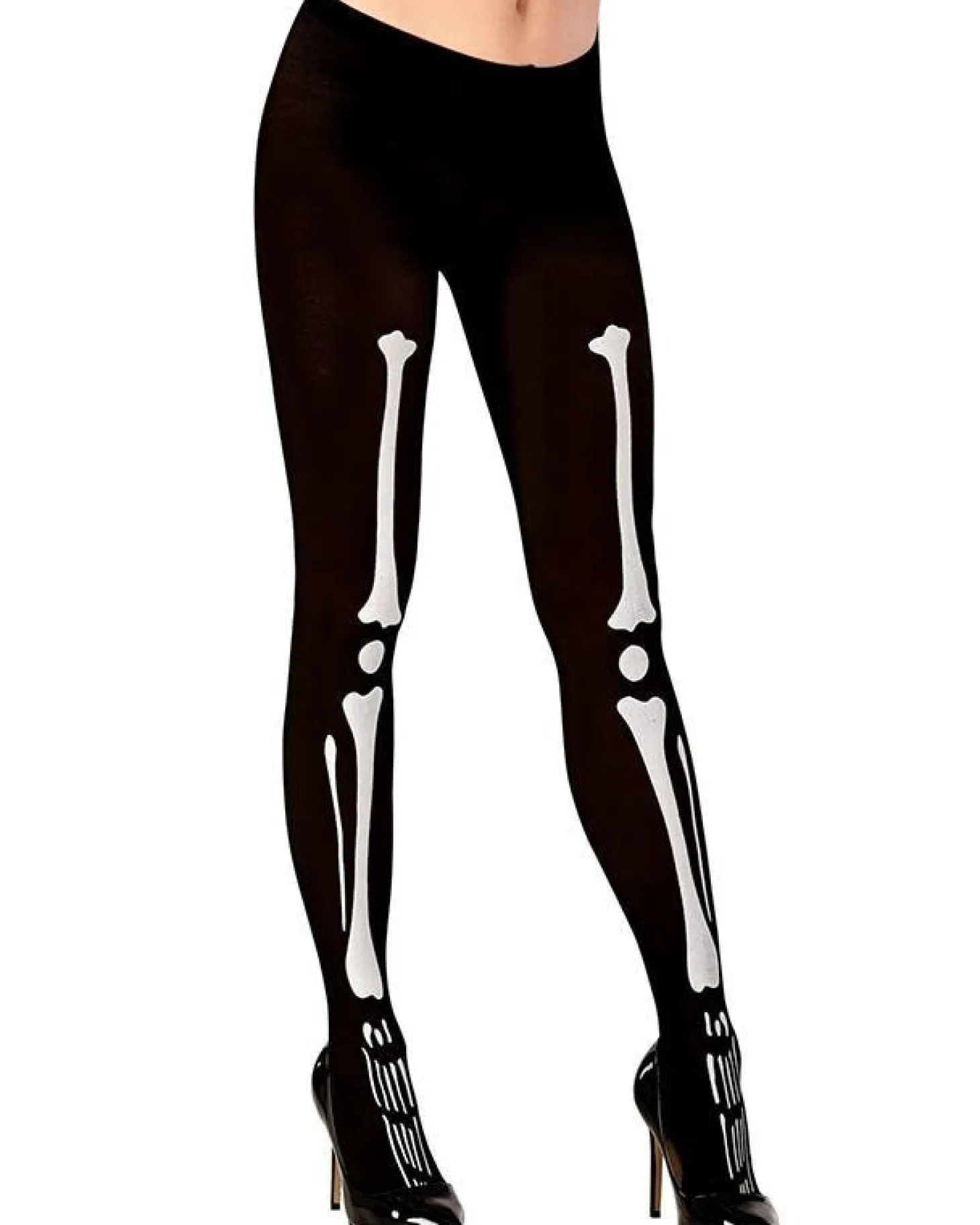 Spooky Skeleton Tights - Adult Plus Size