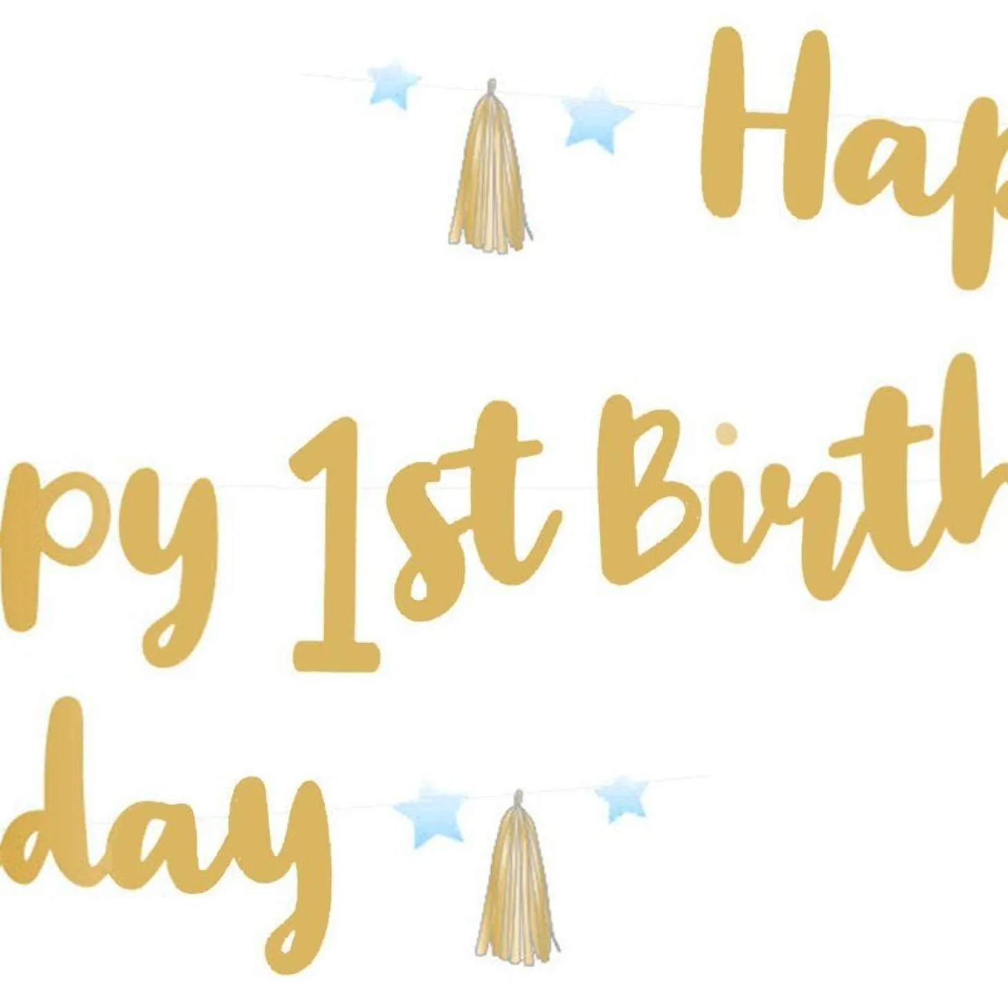 1St Birthday Blue Letter Banner - 1.8M