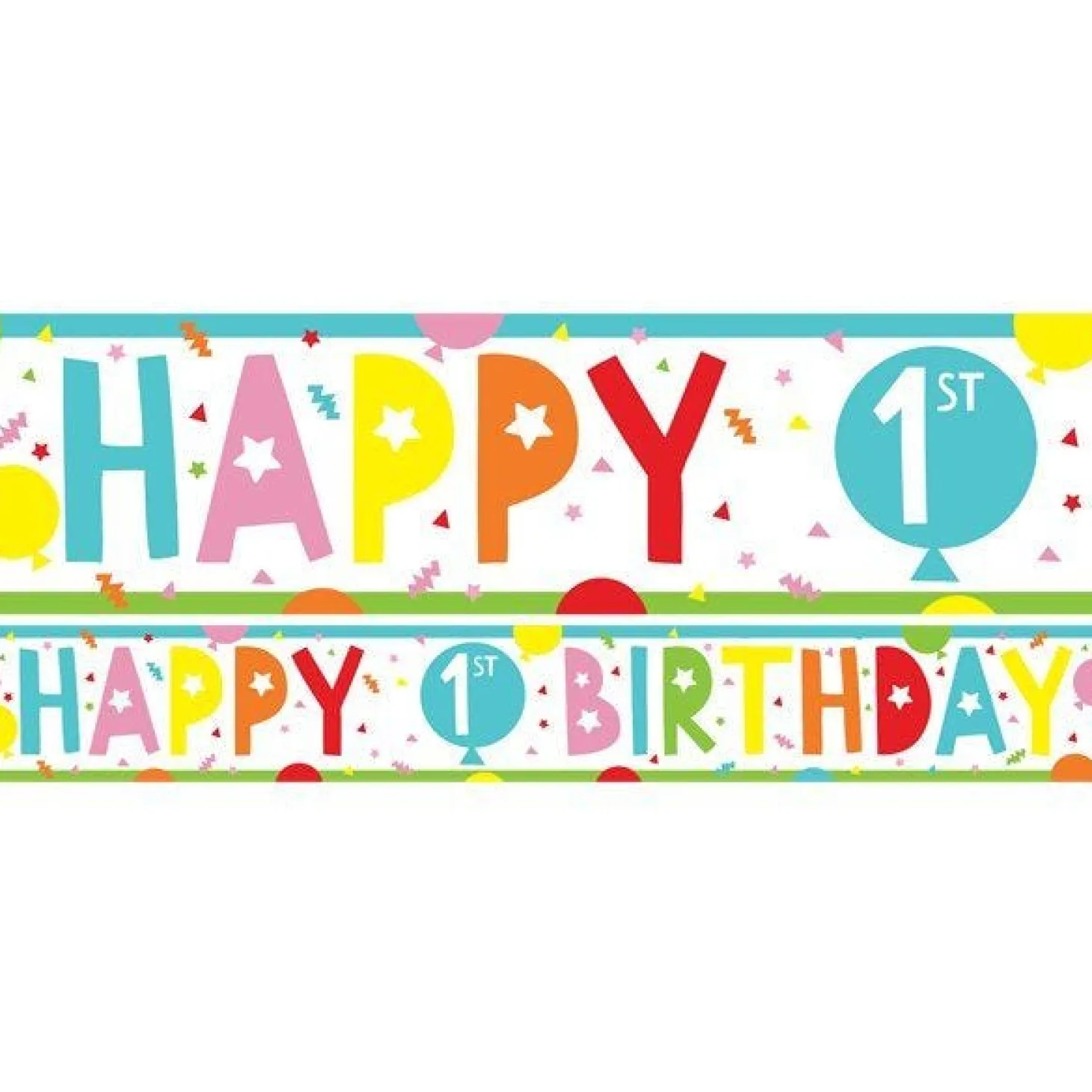 1St Birthday Paper Banners - 1M (3Pk)