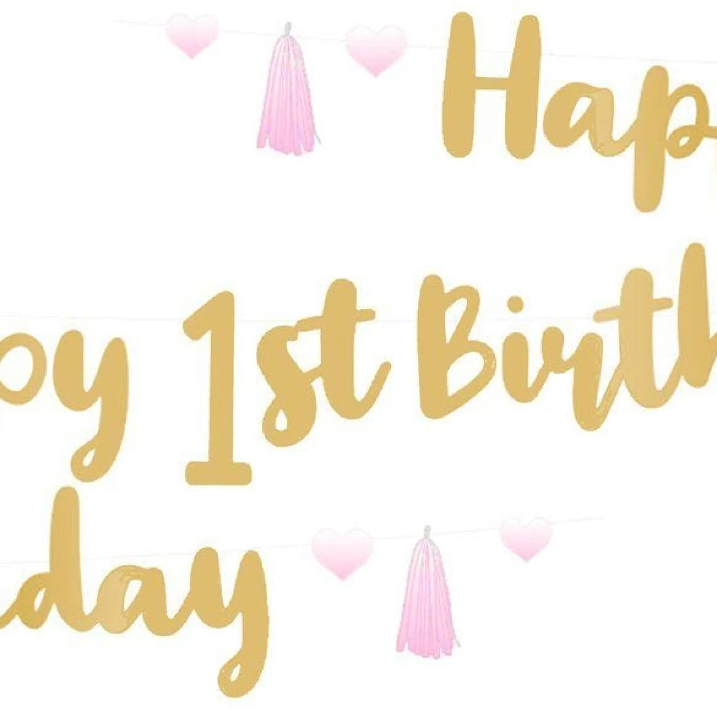1St Birthday Pink Letter Banner - 1.8M