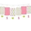 1St Birthday Pink Mix Lantern Garland - 3.6M
