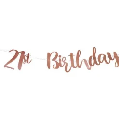 21St Birthday Rose Gold Letter Banner