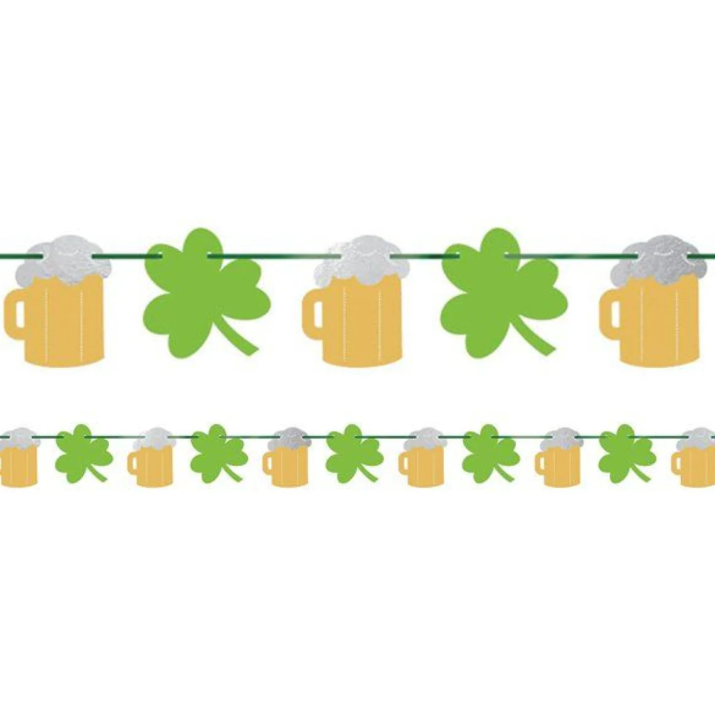 St Patrick's Day Beer And Shamrock Banner - 3.65M