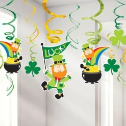 St Patrick's Day Hanging Swirls - 25Cm (12Pk)