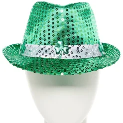 St Patrick's Day Sequin Fedora Hat