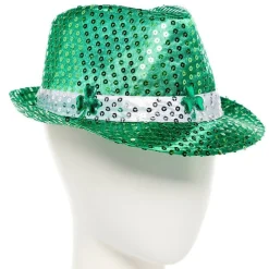 St Patrick's Day Sequin Fedora Hat