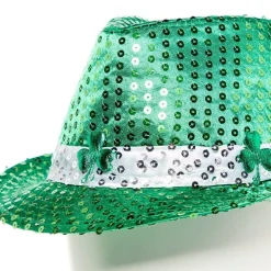 St Patrick's Day Sequin Fedora Hat